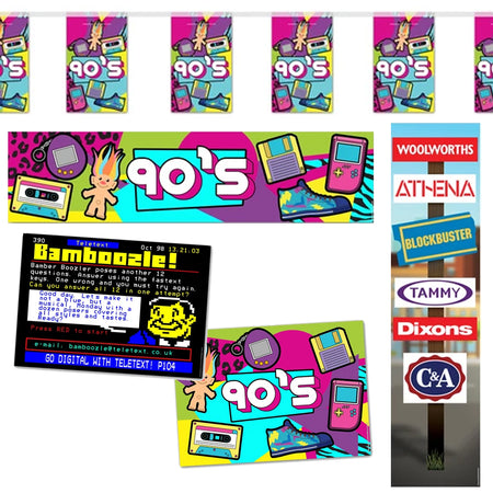 90's Decoration Banner and Poster Pack