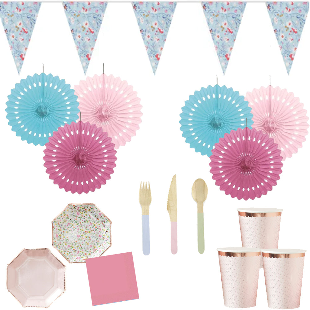 Pretty Garden Party Decoration and Tableware Party Pack