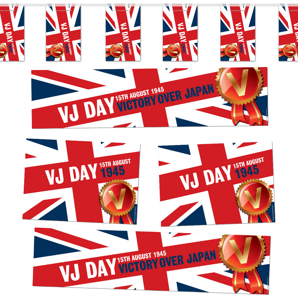 VJ Day Union Jack Paper Decoration Party Pack