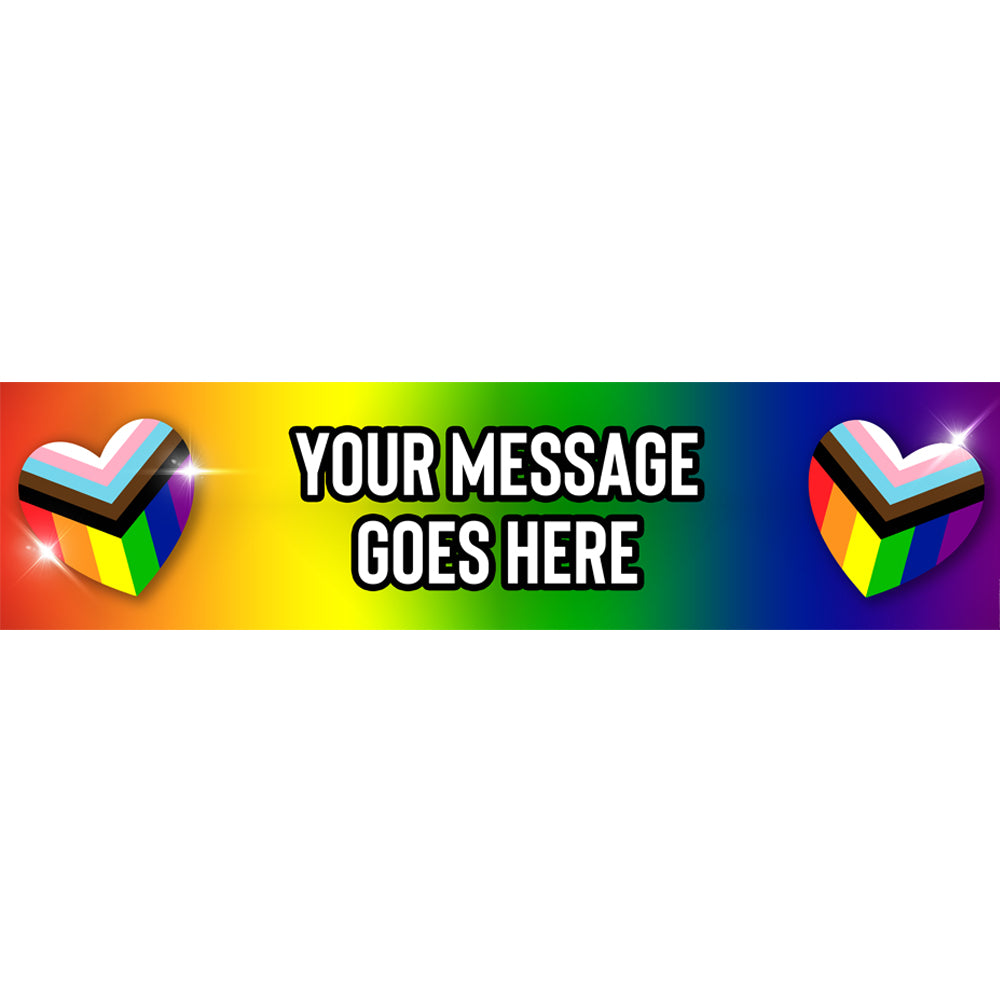 Pride Glitter Rainbow Personalised Banner - 1.2m