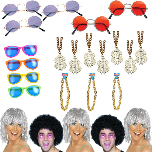 1970s Fancy Dress Pack For 10 People