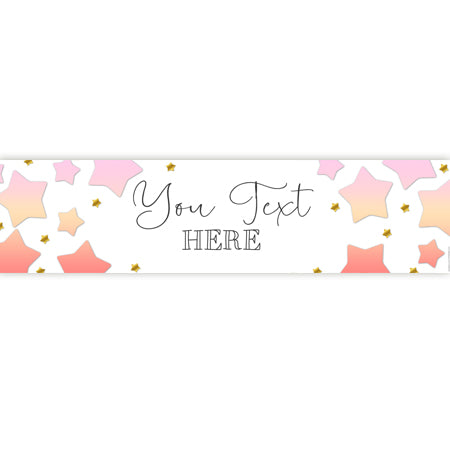 Pink Ombre Stars Personalised Banner - 1.2m