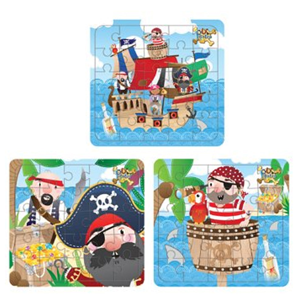 Pirate Jigsaw Puzzle - 13cm X 13cm - 3 Assorted designs - EACH