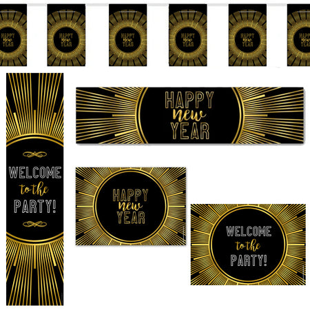 New Year's Eve Gold Decoration Pack