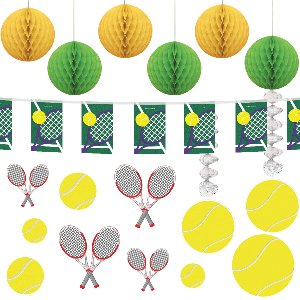 Tennis Racket Window Display Tennis Party Essentials l Free Returns l Party Packs