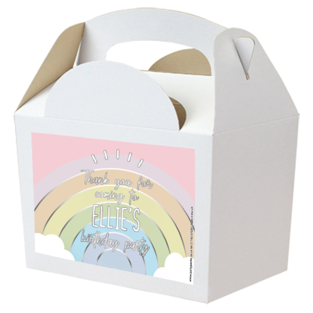 Pastel Rainbow Personalised Party Box Kit - Pack of 4