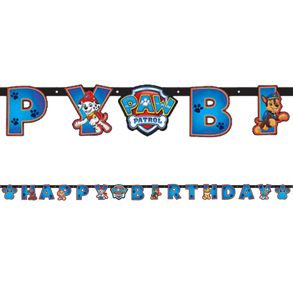 Paw Patrol Happy Birthday Letter Banner