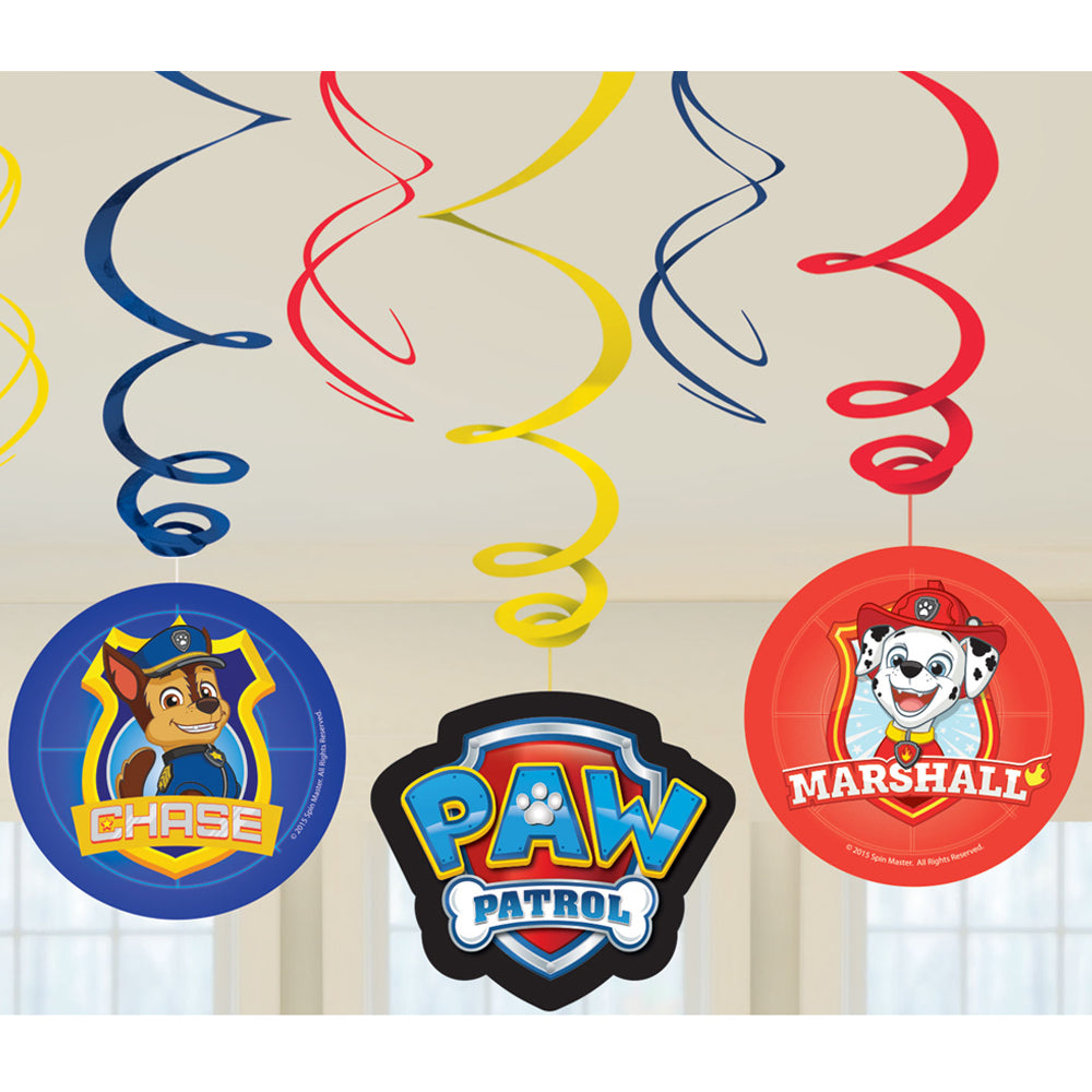 Paw Patrol Hanging Swirl Decorations