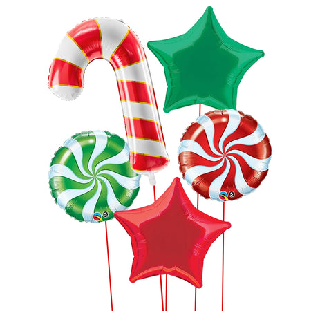 Christmas Candy Foil Balloon Bouquet Kit - Uninflated