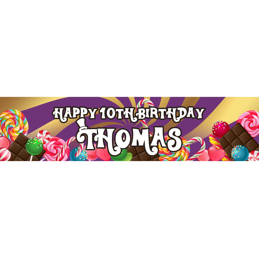 Wonka Chocolate Factory Personalised Banner - 120cm x 30cm