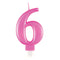 Pink Metallic Number 6 Candle