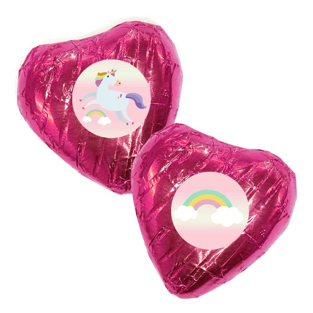 Pink Unicorn Heart Chocolate Kit - Pack of 24