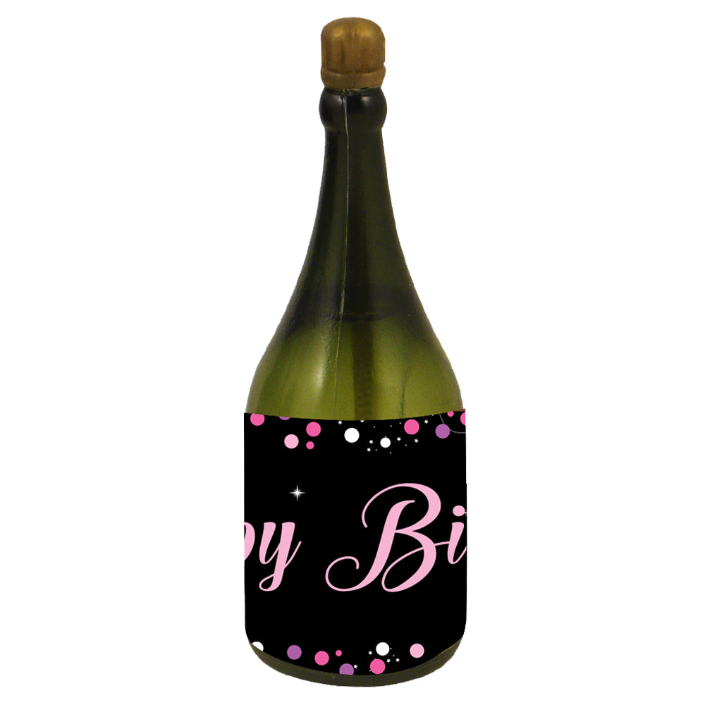 Personalised Champagne Bubbles - Birthday Sparkle Pink - Pack of 16