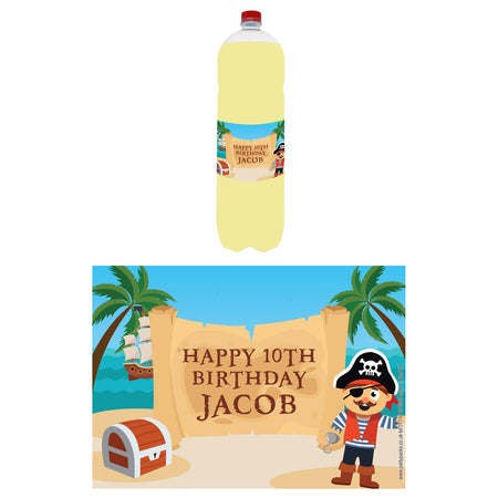 Personalised Bottle Labels - Pirate - Pack of 4
