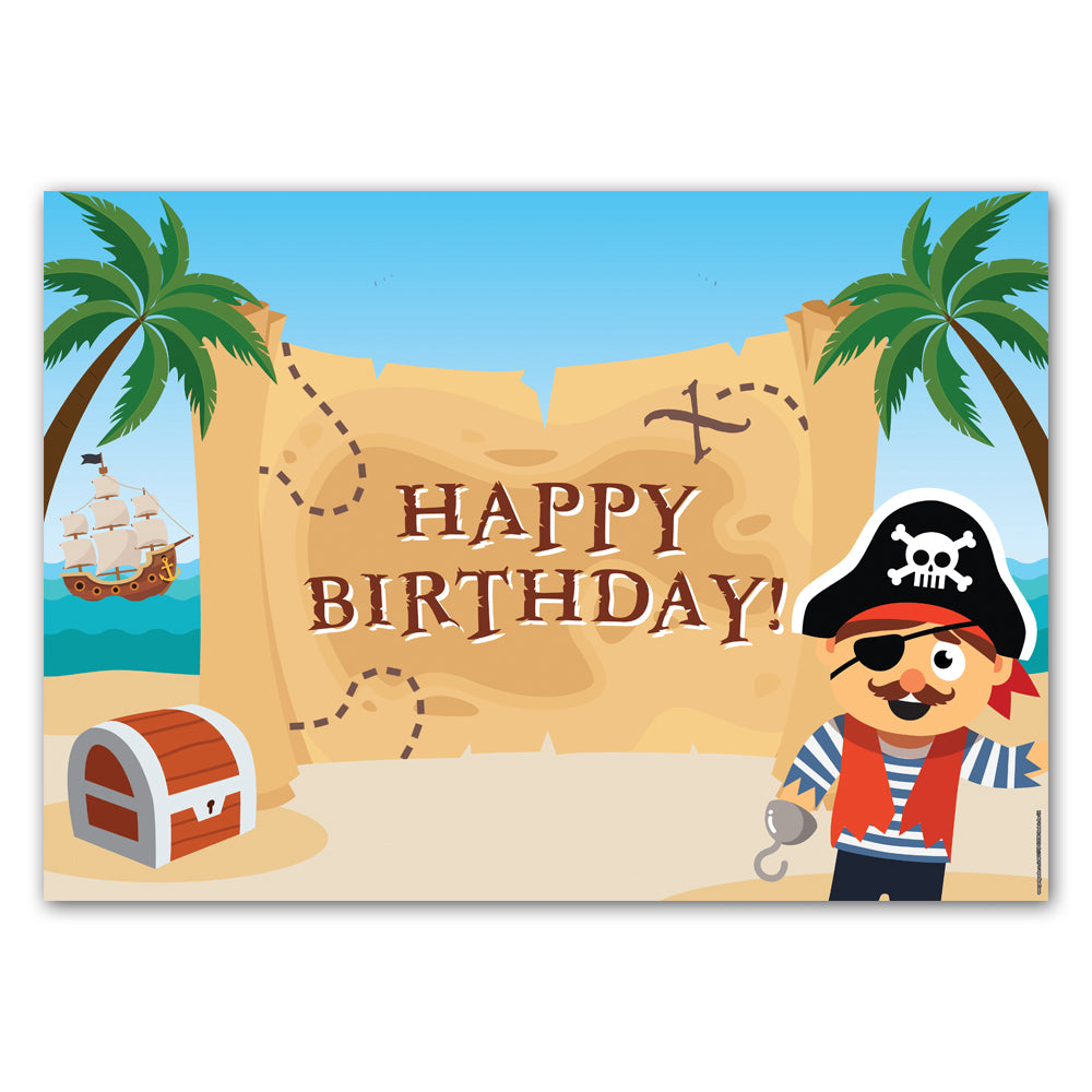 Pirate Happy Birthday Poster Decoration - A3