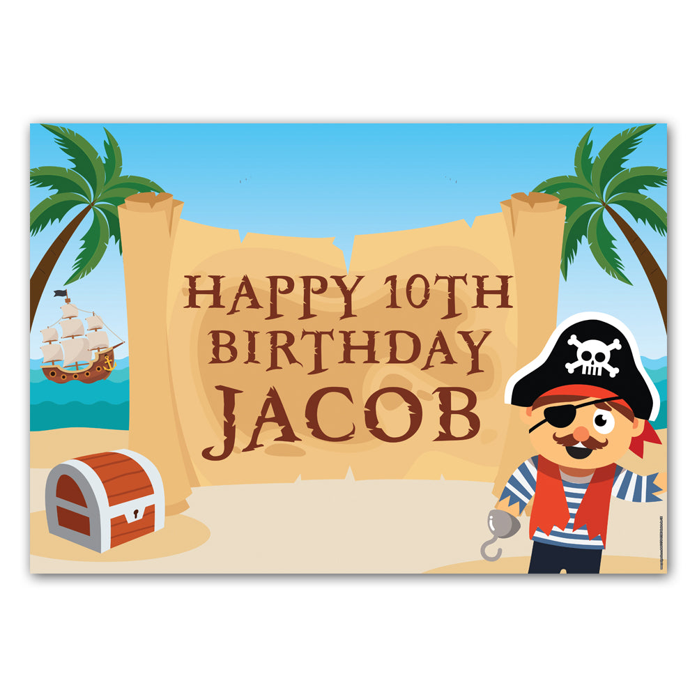 Pirate Personalised Poster Decoration - A3