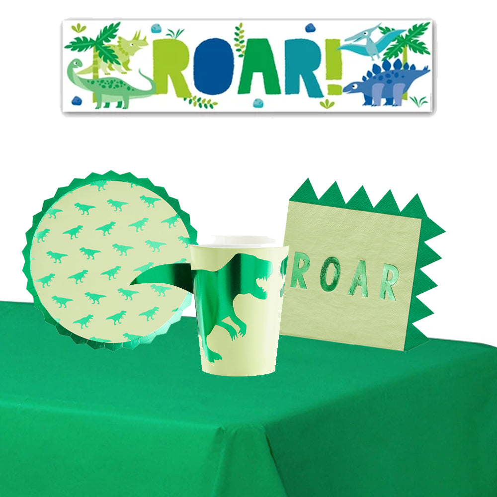 ROARSOME Tableware Pack for 8 with FREE Banner!