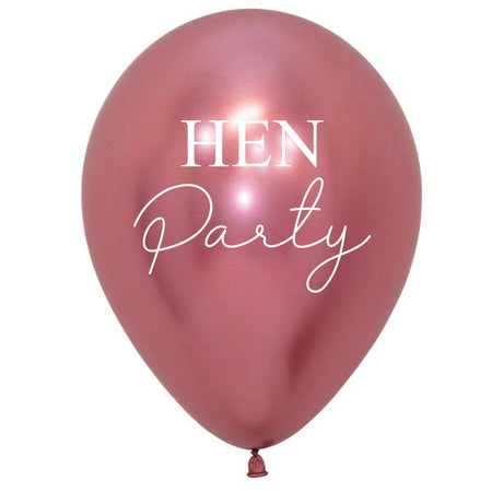 Metallic Rose Pink Hen Party Balloons 12