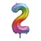 Rainbow Number 2 Foil Balloon - 34