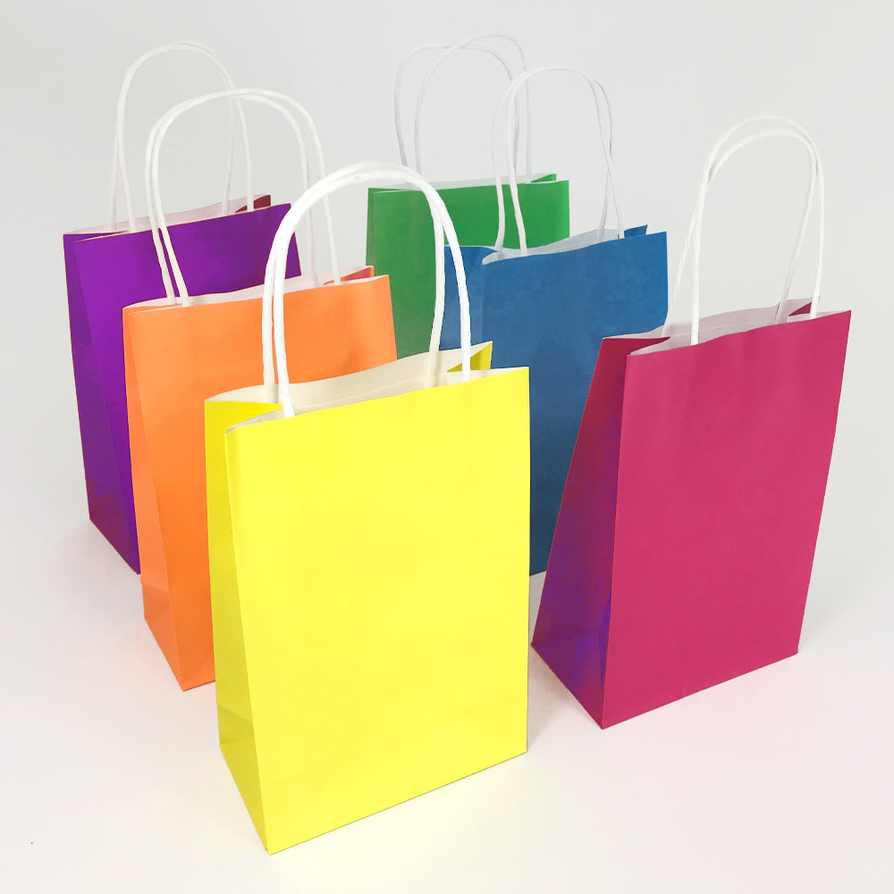 Rainbow Colours Paper Party Bags - Pack of 6