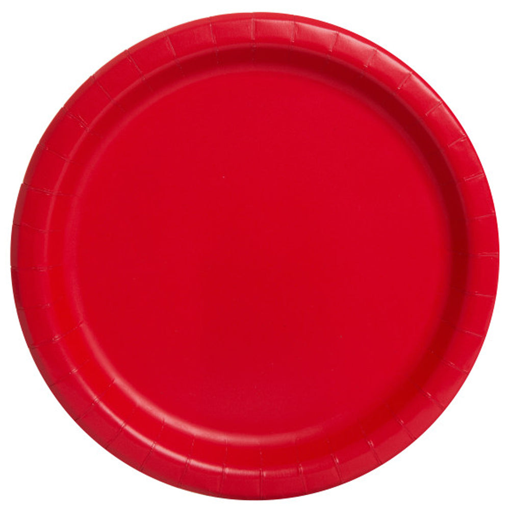 Red Paper Plates - Each - 9"