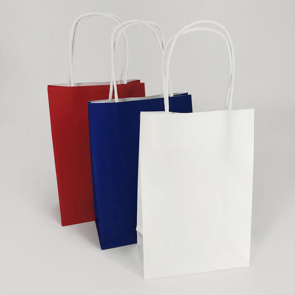 Red, White and Blue Paper Party Bags - Pack of 6