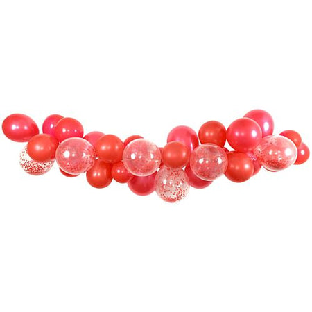 Red Mix Balloon Arch DIY Kit - 24 Balloons - 2.5m