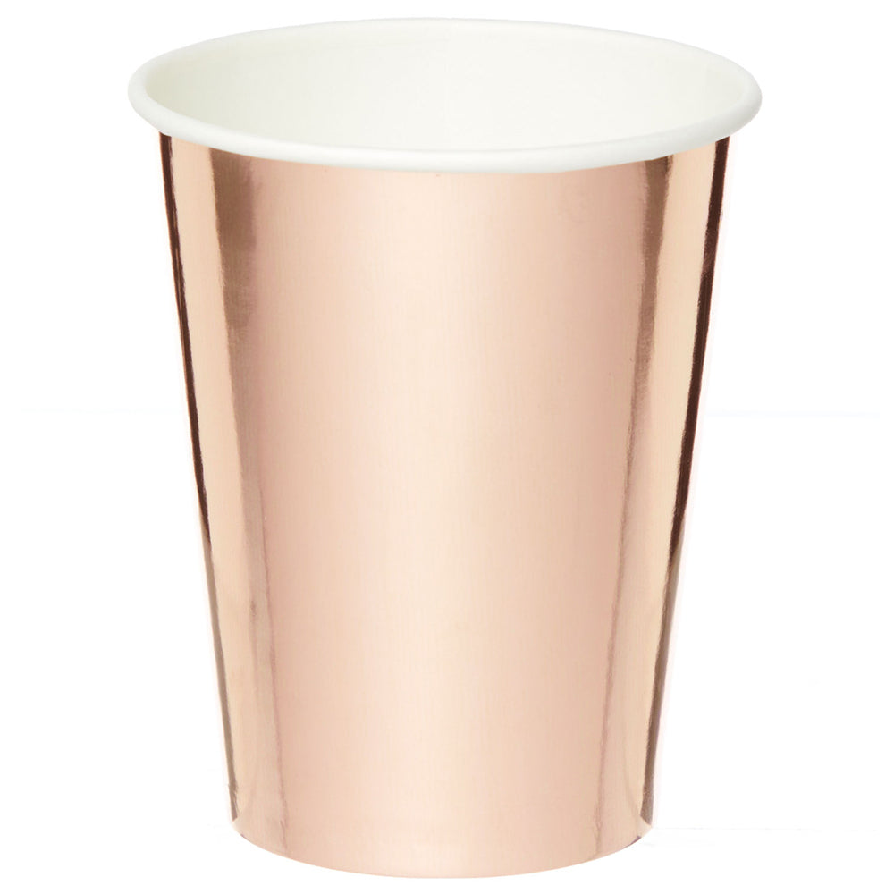 Rose Gold Metallic Foil Paper Cups