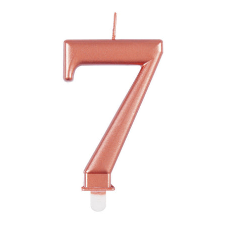 Rose Gold Metallic Number 7 Candle 