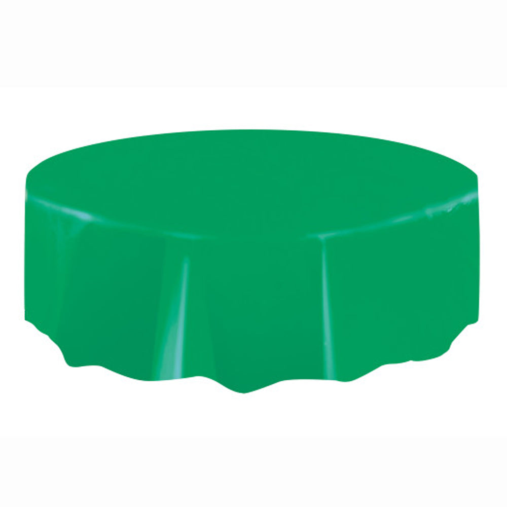 Green Round Plastic Tablecloth 2.13m
