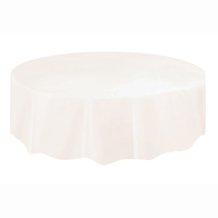 Ivory (Vanilla Cream) Round Plastic Tablecloth 2.13m