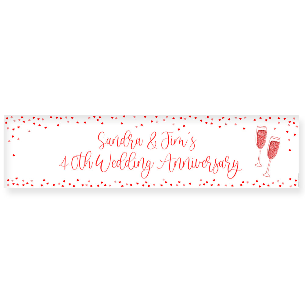 Ruby Anniversary Personalised Banner - 1.2m