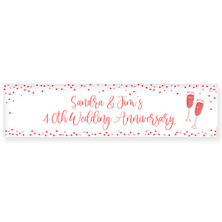 Ruby Anniversary Personalised Banner - 1.2m