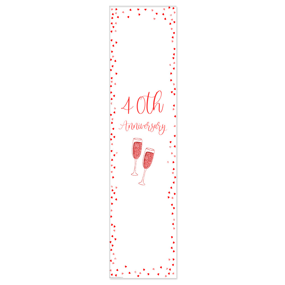 Ruby Anniversary Portrait Door Banner - 120 x 30cm