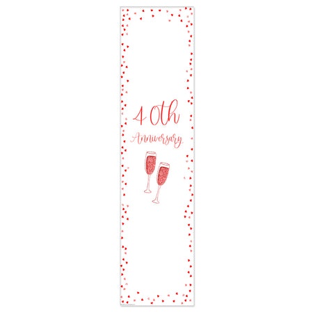 Ruby Anniversary Portrait Door Banner - 120 x 30cm