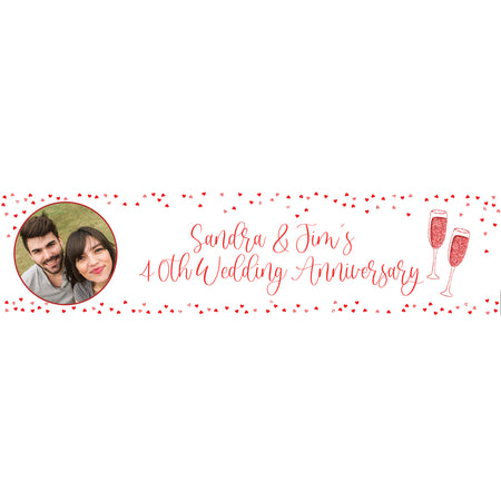 Ruby Anniversary Personalised Photo Banner - 1.2m