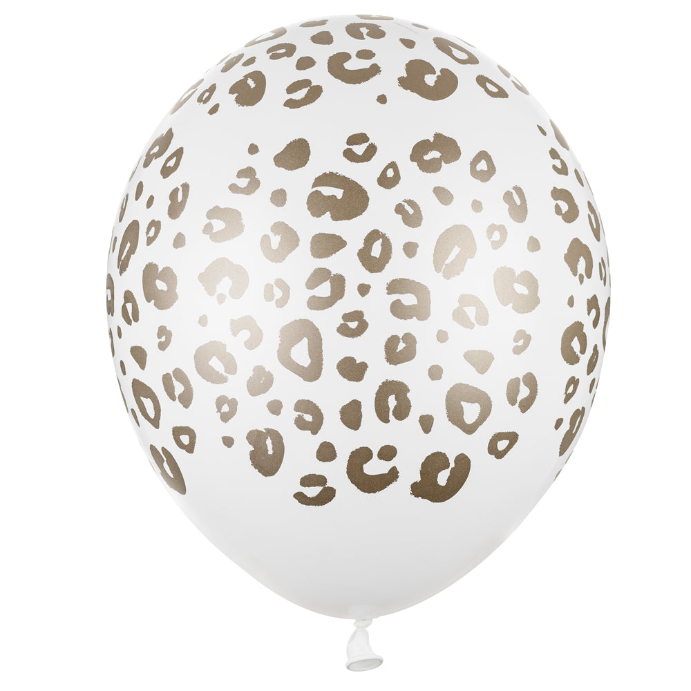 White Leopard Print Latex Balloons - 11" - Pack of 10