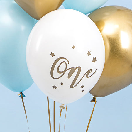 White 'One' 1st Birthday Latex Balloons - 11