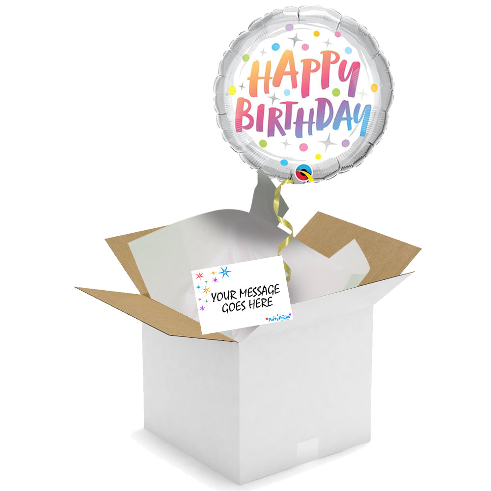 Send a Balloon Rainbow Happy Birthday - 18"
