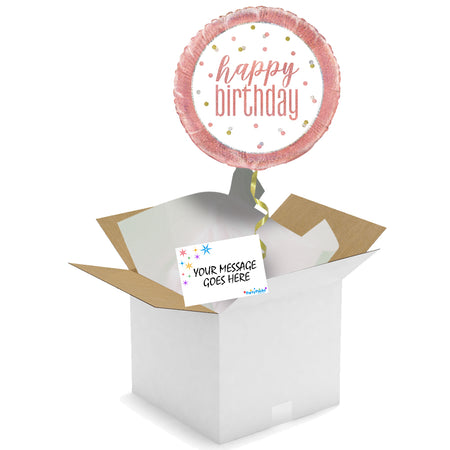 Send a Balloon - Rose Gold Glitz - Happy Birthday