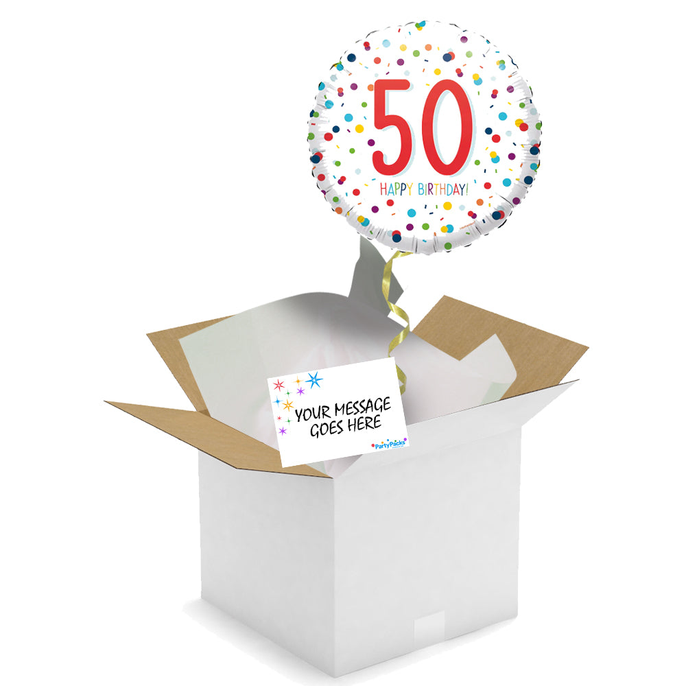 Send a Balloon - 50th Birthday Confetti - 18"