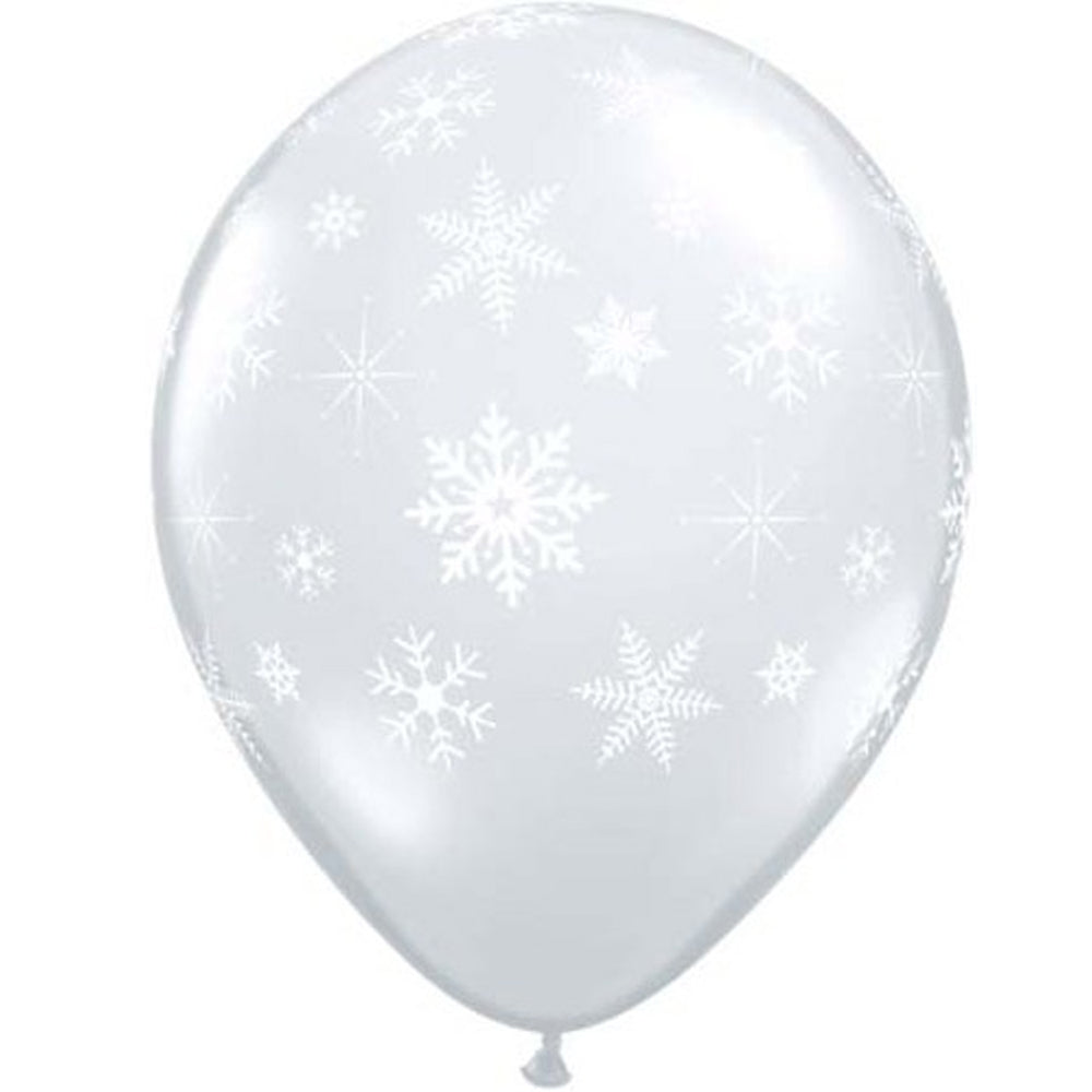 Clear Snowflakes Balloons - 11" - Pack of 10