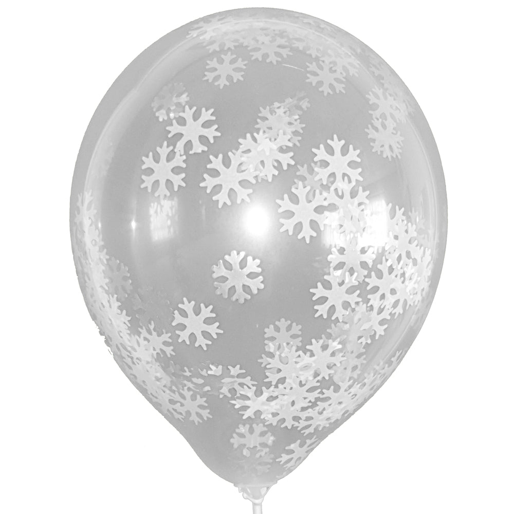 Snowflake Confetti Balloons 12" - Pack of 6