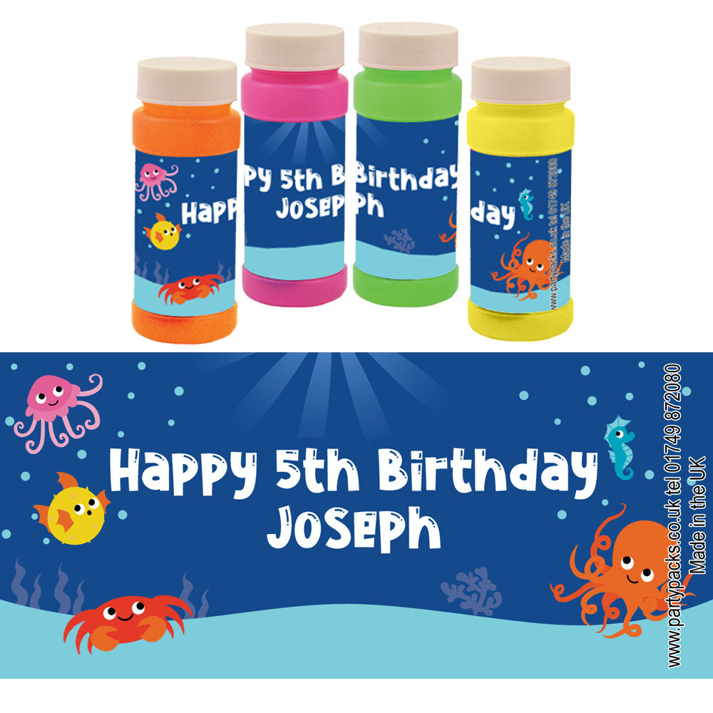 Personalised Bubbles - Sealife - Pack of 8