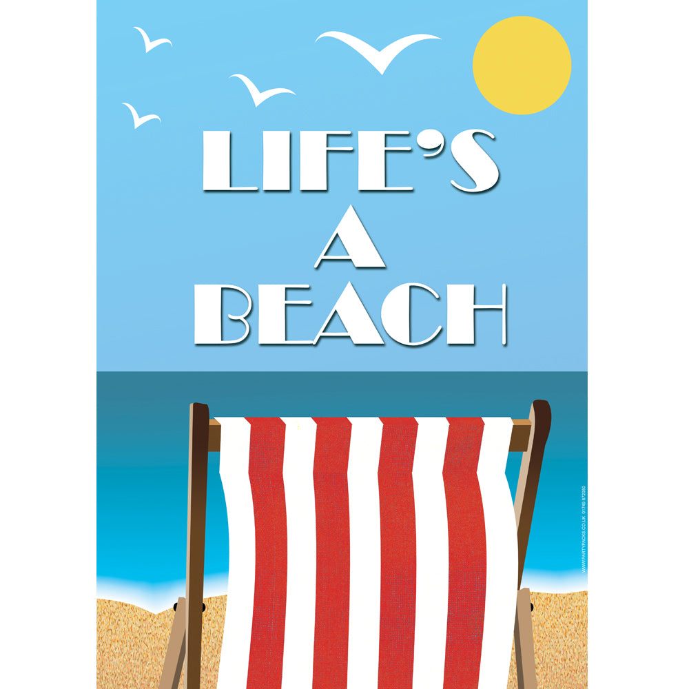 Seaside Deckchair Poster Decoration - A3