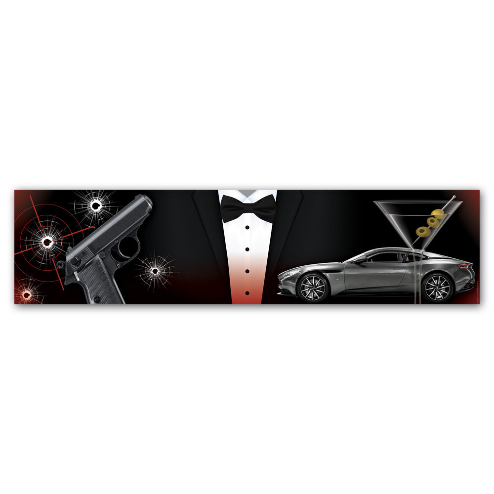 Secret Agent Themed Banner Decoration - 1.2m - Each