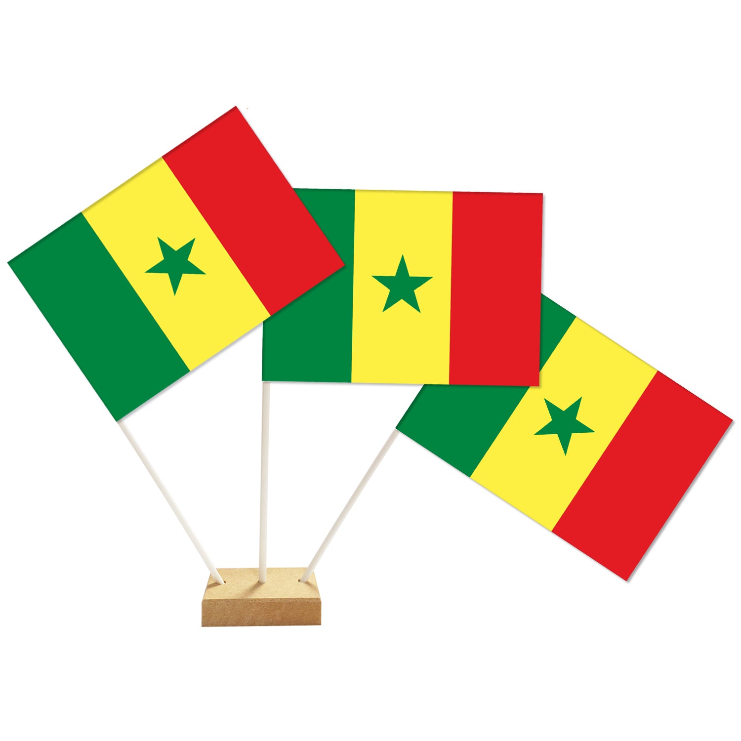 Senegal Paper Table Flag - 15cm on 30cm Pole