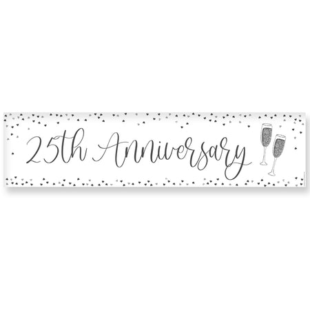 Silver 25th Anniversary Banner - 1.2m