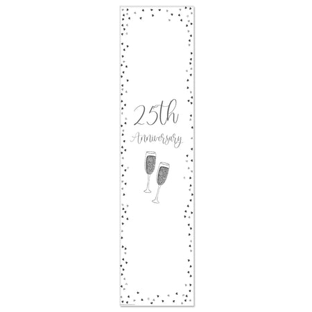 Silver Anniversary Portrait Door Banner - 120 x 30cm