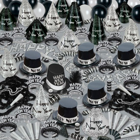 Silver Bonanza New Year Hat & Novelty Party Pack - For 100 People